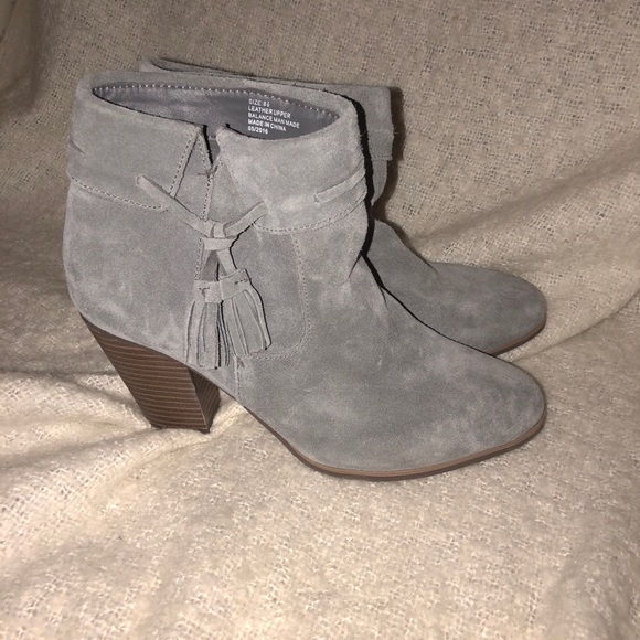 Grey tassel ankle boots Clearance